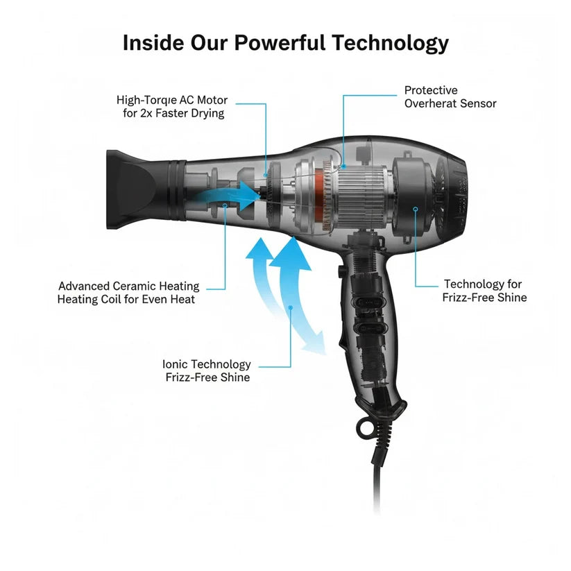 Professional Hair Dryer – 1800W Salon Quality | Calm & Curl
