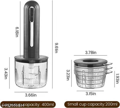 Mini Electric Chopper| Dual Bowls 400ml & 200ml| Rechargeable Cutter